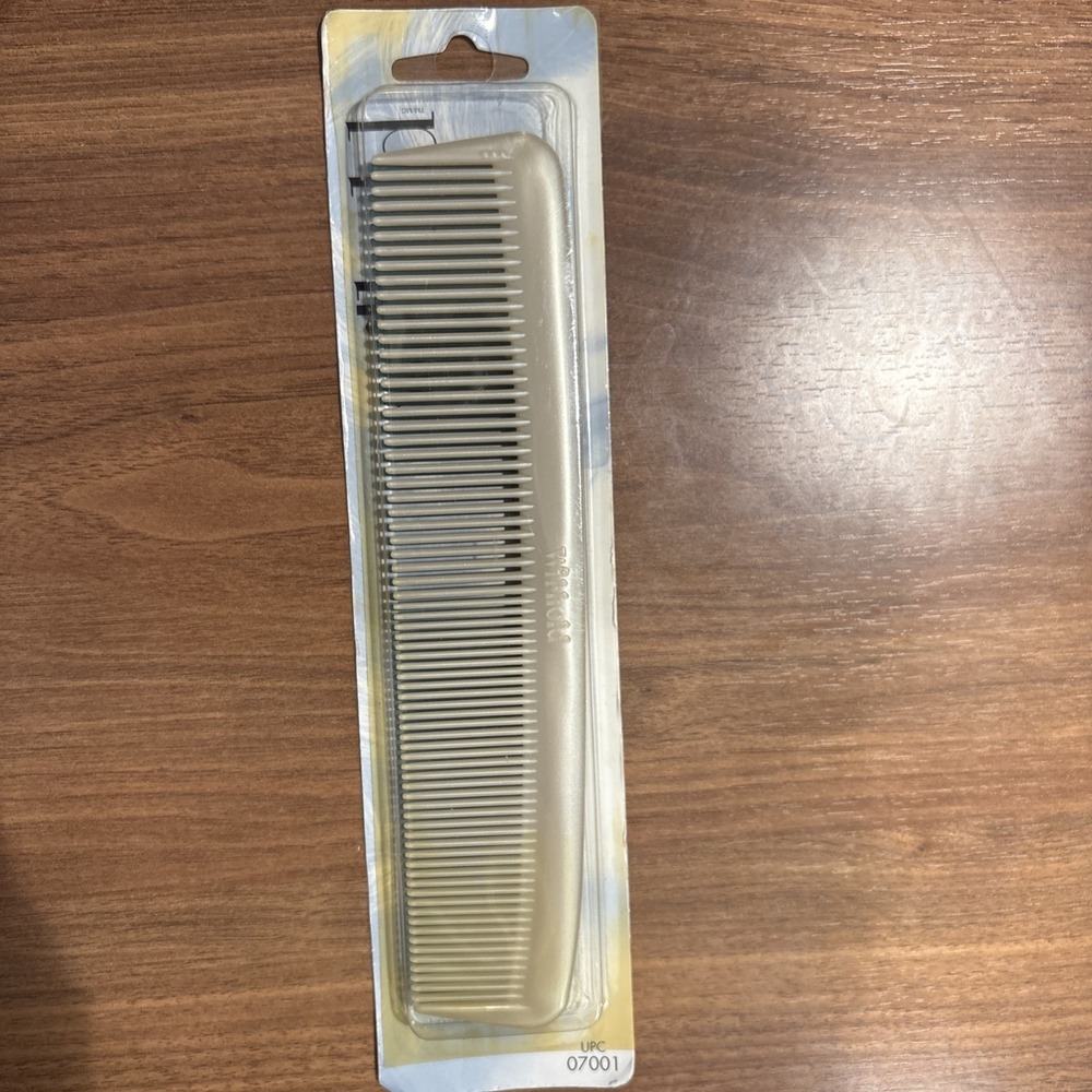 Vtg WILHOLD 7" Dresser Combs (2) Pearl White Teal #7001 Made USA Sturdy Classic